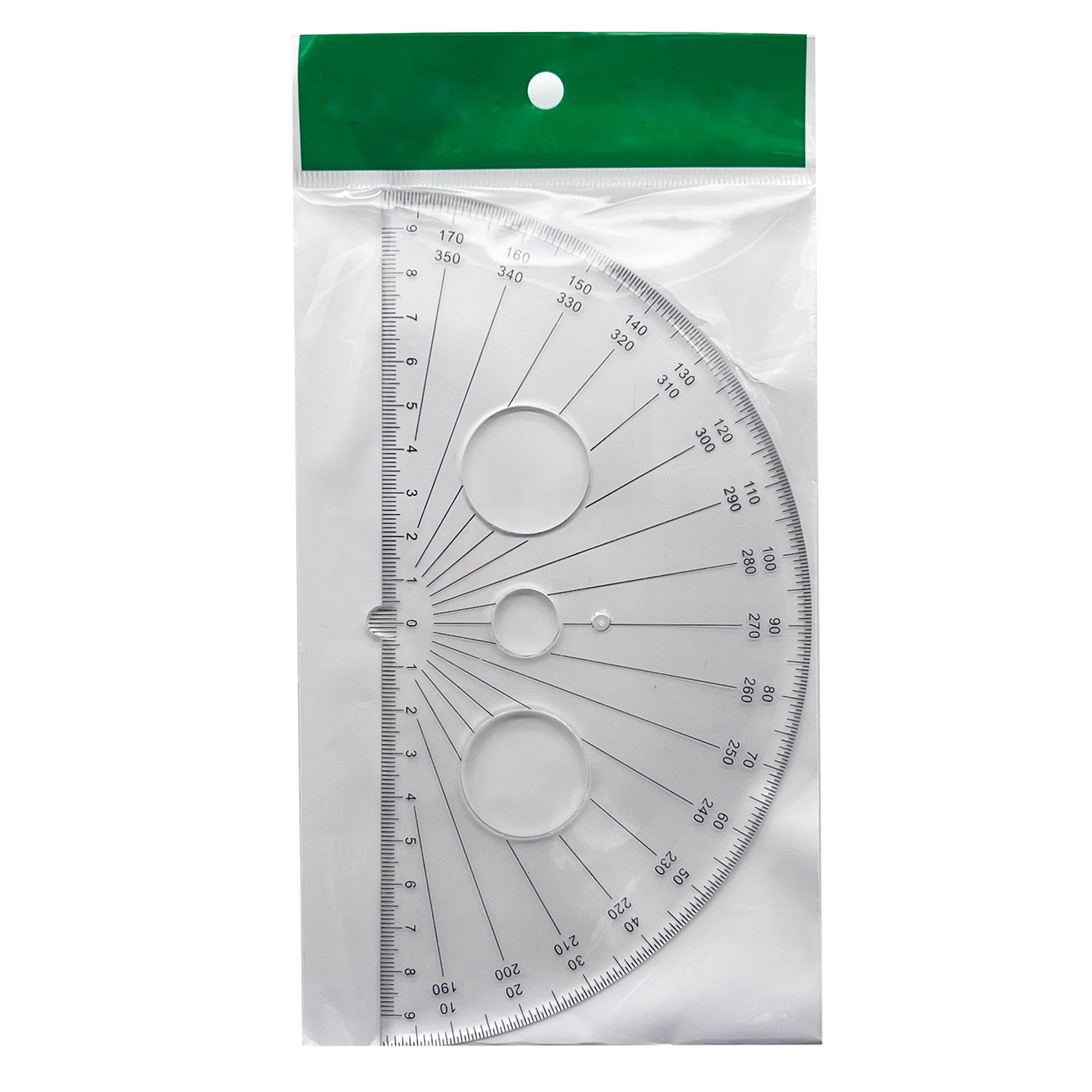 Hot selling 20cm 180 degree universal big protractor ruler office school supplies math plastic large protractors teaching drawing tool